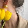 Pendientes Redondos de Bola Mate Cepillados en Metal para Mujer, Pendientes de Moda Estilo Commuter, Versátiles Clásicos Simples Estilo Celebridad de Internet
