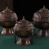 Quemador de incienso colgante de cobre estilo Tíbet, importado de Nepal, quemador de incienso de disco de cobre vintage tallado a mano, quemador de incienso colgante