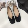 2021 primavera e verão novos sapatos baixos femininos sapatos baixos de boca rasa sapatos baixos confortáveis de camurça sapatos de bico quadrado atacado