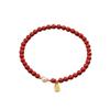 Pulsera de Arena Dorada Púrpura y Cinabrio, Diseño de Nicho Genuino, Pulsera de Perlas Naturales para Mujer, Regalo de Año Zodiacal, Pulsera de Cinabrio
