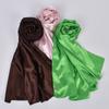 Primavera y Verano nuevo elegante color sólido satén bufanda larga bufanda de mujer en stock suministro directo de fábrica al por mayor