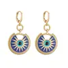 Pendientes de Gota de Aceite Ojo Turco del Diablo Transfronterizos Nuevos Pendientes Redondos Personalizados Retro Elegantes Europeos y Americanos