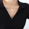 Collar de Cadena Doble Capa con Letra Inglesa Redonda de Marca Nicho Ins Europeo y Americano Joyería para Niñas Joyería de Acero de Titanio