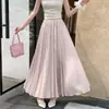 Ropa de Mujer Falda Plisada Mujer 2026 Verano Nueva Falda Plisada de Cintura Alta Adelgazante de Corte A Falda Midi Fluida con Dobladillo Ancho