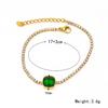 Pulsera cuadrada de circonita de lujo nicho europea y americana de acero de titanio para mujer, personalidad, tendencia, moda, chapada en oro, joyería de mano al por mayor