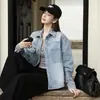 Foto Real de Artículos Nuevos en Stock: Elegante y de Estilo Vintage, Amigable con la Piel, Lujo Ligero, Casual, Versátil Chaqueta Camisa de Mezclilla en Azul y Otros Colores