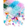 50 Piezas Vidrio Gelatina Color Sólido Imitación Jade Redondo Cuentas Sueltas Pasadores de Pelo Hechos a Mano Pulseras Collares Pendientes Materiales