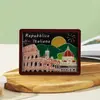 Imanes de Nevera Populares Transfronterizos de Ciudad para Turismo Cultural, Pegatinas Magnéticas Creativas, Artesanías de Regalo de Madera, Imanes de Nevera Magnéticos