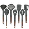 Cuchara para sopa resistente a altas temperaturas de grado alimenticio Colador cuchara para pasta espátula para cocinar cuchara juego de utensilios de cocina de nailon estándar americano de siete piezas