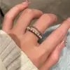 Anillo de Perla de Dos Piezas para Mujer Nuevo Diseño de Nicho Estrella Apertura Anillo para el Dedo Simple Todo-partido Accesorios al por Mayor