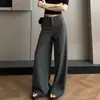 Calça Social de Moda Estilo Old Money, Elegante e Emagrecedora, Calça Casual Versátil, Nova Calça Wide-Leg Solta Vintage Primavera/Verão