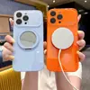 Cristal tipo Hielo Adecuado para iPhone 17 Pro Max Funda Anticaídas para Teléfono con Espejo Giratorio y Soporte Magnético para Serie Apple 16