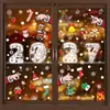 Nuevas Calcomanías Navideñas para Ventana Decoración Navideña Creativa Calcomanías para Ventana de Viejo Muñeco de Nieve Alce Copo de Nieve Calcomanías Estáticas