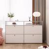 Armário de TV modular de aço inoxidável estilo USM antigo médio, armário decorativo, aparador, entrada de chão, estante simples