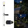 Lámpara de césped de filamento de tungsteno solar, lámpara decorativa de ambiente para jardín exterior, lámpara de patio, lámpara de montaje en suelo, luz nocturna a prueba de lluvia para villa