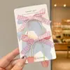 Presilha de Cabelo Xadrez Rosa Fofa com Cerejas, Presilha de Laço, Elástico de Cabelo para Meninas Prender Rabos de Cavalo Duplos Sem Danificar o Cabelo, Grampo de Cabelo, Acessório de Cabelo