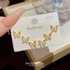 Exquisito conjunto micro con una tarjeta y tres pares de pendientes Combinación de traje con aguja de plata de ley 925 Pendientes de moda en Internet Pendientes coreanos de alta gama