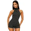 D9996 Macacão Curto Feminino da Amazon, Venda Quente Europeia e Americana, Moderno e Sexy, Cor Sólida, Gola Halter com Amarração, Sem Mangas, Costas Abertas