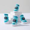 Zapatos cálidos para perro con forro polar grueso de invierno, botas de nieve para perro de color degradado, perros medianos y pequeños para exteriores, cubrepies antideslizantes 4