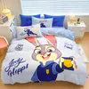Juego de Ropa de Cama Oficial Disney de Tamaño Grande de Terciopelo de Leche - Funda de Edredón de Felpa Doble Cara de Dibujos Animados de Invierno para Niños Niños y Niñas
