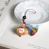 Sândalo Verde Borla de Alho Xiaoduomei Pingente de Corrente para Celular em Pau-Rosa Criativo Casal Bolsa Pingente de Desenho Animado