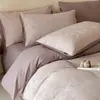Sensación de Nube - Juego de Ropa de Cama Jacquard de Algodón Puro, 100% Algodón, Funda Nórdica de 600 Hilos, Estilo de Lujo Ligero, Ropa de Cama de Diseño Sencillo