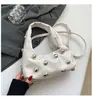 Bolsa Portátil Personalizada Coreana, Gama Alta, Lujo Accesible, Diseño de Nicho, Bolso de Hombro Único Decorativo Incrustado de Moda para Mujer