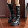 Botas largas de moda para petite, nueva colección otoño/invierno 2026, con plataforma gruesa, que alargan la figura, estilizan, de caña alta, convertibles y de estilo ecuestre.