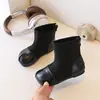 Zapatos infantiles retro de estilo francés con bloques de color, botines para niños pequeños, botines tipo Martin para niñas, botines bajos para bebé, colección de otoño e invierno
