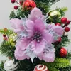 Flores Decorativas de Natal Transfronteiriças Adequadas para Guirlandas de Cipó e Decorações de Árvore de Natal, Podem Ser Equipadas com Hastes de Flor com Clipe, em Estoque do Fabricante
