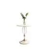Elegante mesa de centro pequeña de hierro forjado estilo europeo para apartamento, mesa para sala de estar, mesita de noche para dormitorio, mesa redonda pequeña, mesa auxiliar para sofá