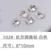 Cristales para Uñas con Base Puntiaguda Rhinestones Cristales de Vidra Transparente Blanco Corazón Rosa Cuadrado Irregular Hacha para Uñas Accesorios de Rhinestone