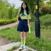 Shorts de mezclilla de cinco puntos para mujer Verano 2024 Nuevo Delgado Suelto Cintura alta Recto Pierna ancha Moderno Pantalón medio