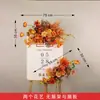 Placa de Boas-Vindas Flores Decoração de Casamento Placa de Água Flores de Seda Noivado Celebração de Casamento Decoração Arranjo Adereços para Fotos