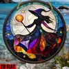 Colgante de pared de acrílico Luna de Bruja Tema de Halloween Diseño de Calavera de Acrílico Transparente Atrapaluces Decoración Colgante