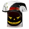 Venta al por mayor de fábrica verano Halloween calabaza impresión digital 3D ropa deportiva casual para hombres, mujeres y niños camiseta top