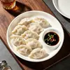 Directo del fabricante: plato para dumplings dividido, tazón pequeño, plato integrado madre e hijo, platito para salsa, fuente, plato redondo para dumplings