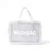 Bolso tipo bandolera coreano de gran capacidad, bolso bandolera para viaje, bolsa de aseo transparente, bolsa cosmética esmerilada impermeable, bolsa de almacenamiento para productos de cuidado de la piel