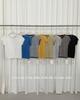 Camiseta de Tricô Casual Listrada Colorida Tg Retro para Mulheres Outono 2025 Novo Suéter Slim de Manga Curta 25719