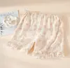 Pantalones de Dormir de Maternidad, Pantalones de Algodón Puro Clase A con Soporte para el Vientre, Shorts Delgados de Gasa de Doble Capa de Cintura Alta Ajustables para Primavera y Verano, Adecuados para Usar Afuera