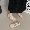 Sapatos Mary Jane retrô de bico dividido para mulheres, sapatos baixos de tira cruzada, sola macia, versáteis, sapatos slip-on confortáveis, modernos e da moda