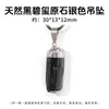 Pingente de pedra bruta de turmalina negra natural, pingente de pedra bruta de cristal, colar irregular de pedra de cristal multicolorido, atacado de produto semiacabado