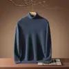Suéter 100% cachemir de bebé para hombre, cuello alto, prenda interior, casual de negocios, tejido de punto suelto, capa base