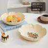 Plato de Fruta Espeso Estilo Chino para Cocina y Sala de Estar del Hogar, Plato para Snacks, Plato para Dulces, Plato de Fruta de Moda con un Toque de Lujo