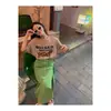 [En Stock] Camiseta de Manga Corta con Estampado de Letras VC para Mujer, Nuevo Diseño de Verano, Top Único Holgado para Mujer
