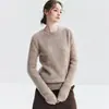 Suéter de Punto para Mujer Cuello Redondo 75% Cachemir 25% Seda de Morera Otoño/Invierno Nuevo Holgado Capa Base Manga Larga