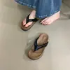 Sandalias de Tira Gruesa con Plataforma, Estilo Nuevo Verano 2026, Chanclas de Punta Redonda, Chanclas de Tacón Alto Abiertas