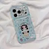 Estampa de Leopardo Bolinhas Pequenas Azul Jade Aplicável à Capa de Celular Apple 17 iphone16promax Sensação de Alto Padrão 18pro Proteger