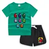 2023 Verão Infantil Gola Redonda Camiseta Calças Quentes Coreano Casual Bottoming Camisa Suor-absorvente Candy Conjunto de Camiseta Infantil