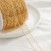 Corrente Banhada a Ouro 14K com Banho de Ouro Real, Corrente em Formato O que Preserva a Cor, Corrente Fina, Extensão de Colar DIY Feita à Mão, Materiais para Acessórios de Pulseira